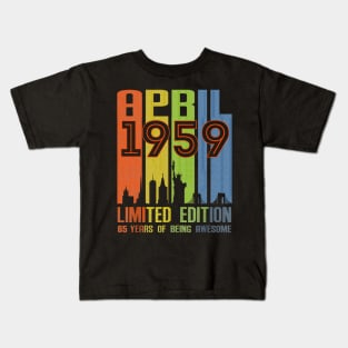 April 1959 65 Years Of Being Awesome Limited Edition Kids T-Shirt